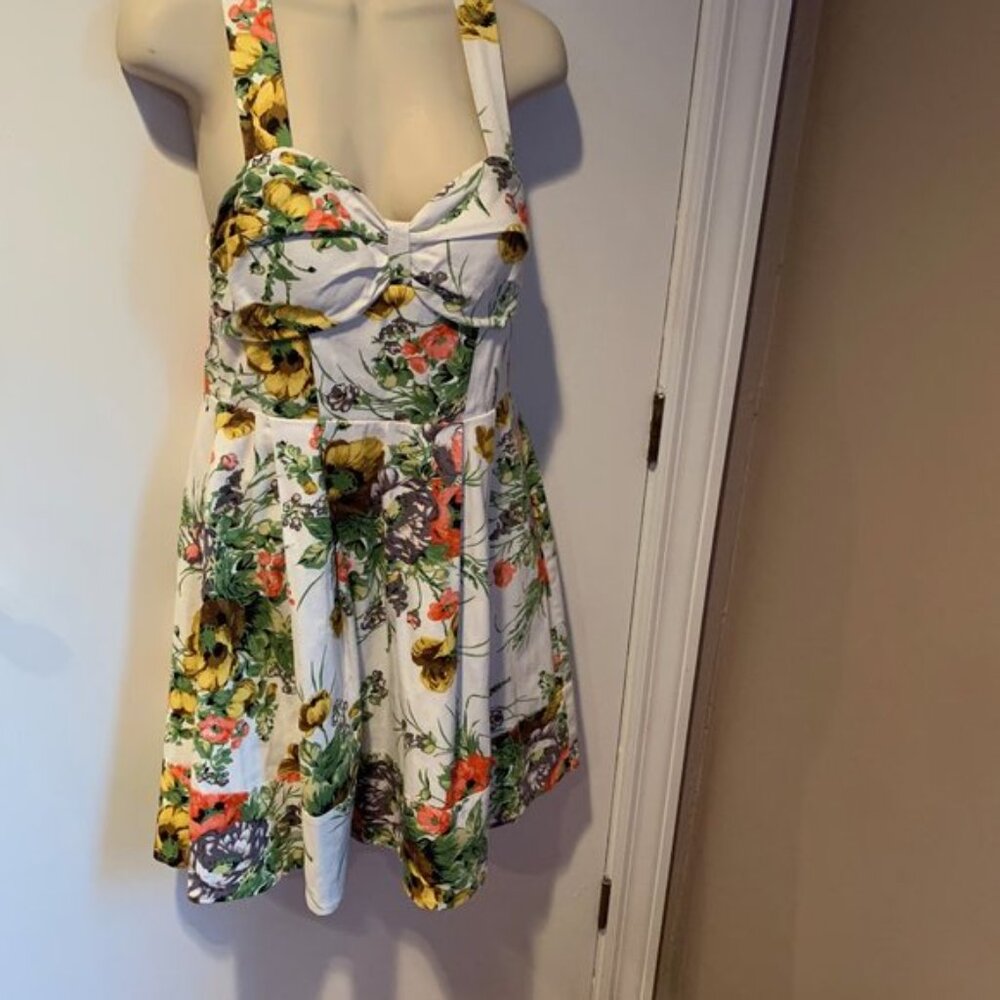 Vintage Pinup Miss Sixty M60 Floral Dress Small Retro 1950s Poppies Flower